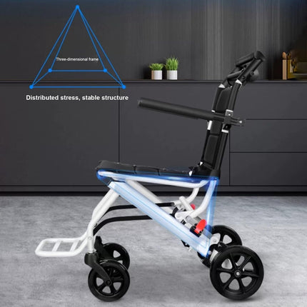Ehozirta Folding Wheelchair, Lightweight Portable Travel Chair for Adults, Ergonomic Design Wheelchair with Adjustable Seat Belt, Aluminum Frame, PU Wheels for Smooth Riding