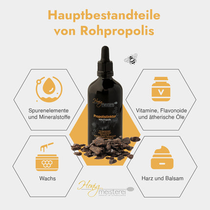 Honigmeisterei Propolis Tincture 100ml with 40% natural propolis, in the best quality from Black Forest beekeeping, propolis drops without additives