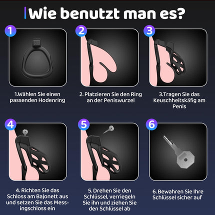 Yivans Resin Chastity Cage Sex Toy Men Chastity Belt Cock Cage with 5 Penis Rings, SM Fetish Extreme Penis Bondage Hollow Design Breathable Penis Cage