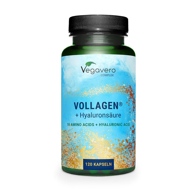 Vegan collagen capsules with high dosage | Unique: Branded raw material Vollagen® | Vegan with hyaluronic acid | Laboratory-tested | Vegan - no additives | German production by Vegavero®