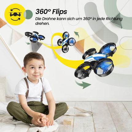 Holy Stone HS210 Mini Drone for Kids, RC Quadcopter Nano Drone with 3 Batteries, 21 Min. Long Flight Time, Auto Altitude Hold, 360° Rolling, Headless Mode, One Key Start, Indoor Gift for Beginners, Blue, C0
