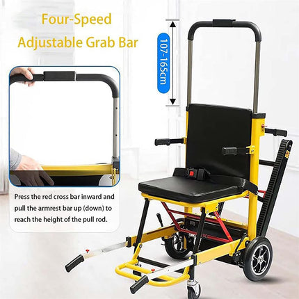 SEEANN Electric Crawler Stair Climber, Handcart Stair Climber Electric, Manual Stair Climbing Wheelchair for Elderly Patients, Can Go Up and Down Stairs