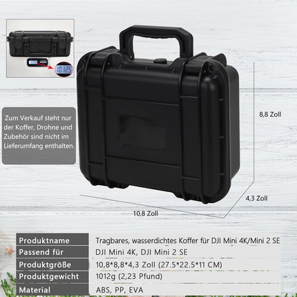 Portable Waterproof Carrying Case for DJI mini 4K/DJI Mini 2 SE Drone and DJI Mini 2 Accessories (Case Only)