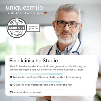 Uniquesmile Teeth Whitening Strips - Test winner 2024 - 100 days risk-free trial - peroxide-free - innovative formula with natural ingredients (value pack of 40 strips)