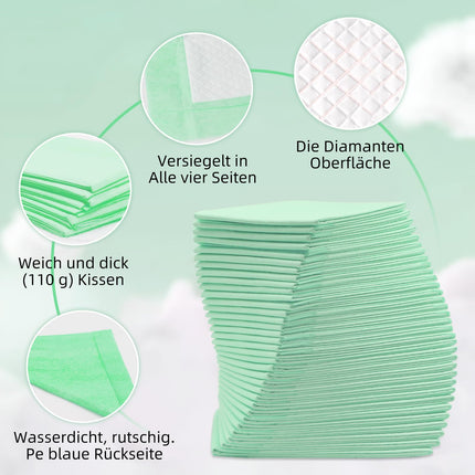 EasyVibe Disposable Bed Pads for Incontinence 50 Pieces 90x90cm 5-ply, 110g/piece, SAP 7g Bed Pads Incontinence Disposable Adult, Heavy Duty Bed Pads Incontinence, Disposable Changing Pads…