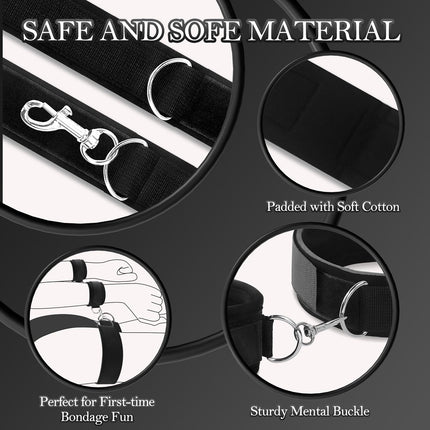 Sex Bondage Handcuffs Restraints Sex Set with Eye Mask Blindfold Sex Toys for Couples,BDSM Bondage Set Restraints with Handcuffs Ankle Cuffs Bondage Set Restraints Set SM Sex Toys for Bed