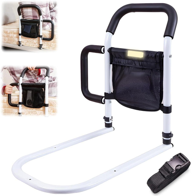TAZZOR Bed Riser for Seniors - No Drilling, Load Capacity 135 kg, with Straps and Sensor Light - Bed Riser for Seniors - Senior Riser (with Straps &amp; Sensor Light)