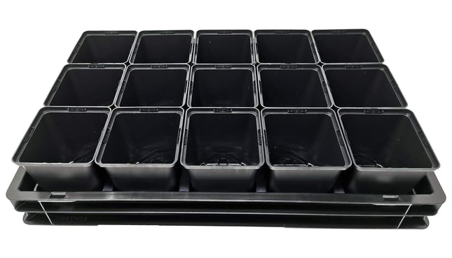 GREEN24 tub set KGT-15 Gardener PRO with tub, irrigation capillary mat, grid plate, 15 pots 11x11x12cm