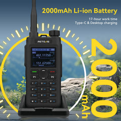 Retevis C62 Walkie Talkie Dual Band, Long Range Ham 2-Way Radio, 2000 mAh Rechargeable Walkie Talkies for Adults, for Hiking/Hunting/Camping (Black, 2 Pack)
