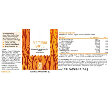 Frankincense Turmeric Ginger Capsules High Dose - 196.1 mg Boswellic Acid, 133.3 mg Curcumin, Cinnamon, Gingerol &amp; Piperine - No chemical anti-inflammatories or joint capsules