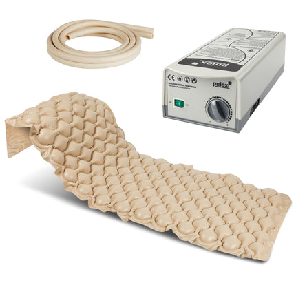 Pulox Anti-Decubitus Mattress ADM-130 - Alternating Pressure Mattress with Pump - Low Noise (20 dB) and Load Capacity up to 130 kg - Beige