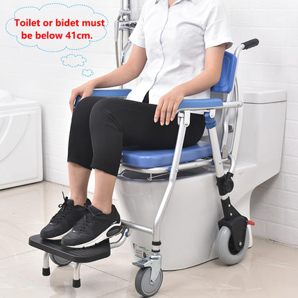 Commode Chair with Wheels for Seniors, Multifunctional Shower Chair, Folding Commode Chair with Urine Bucket, Commode Chairs for Elderly and Disabled, Load Capacity 120 kg