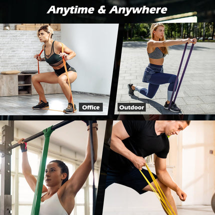 Zacro Resistance Bands, Fitness Bands Resistance Bands Set with Door Anchor, for Yoga, Pilates, Training, Physiotherapy, Pull-Up Aid, Strength Training for Men and Women