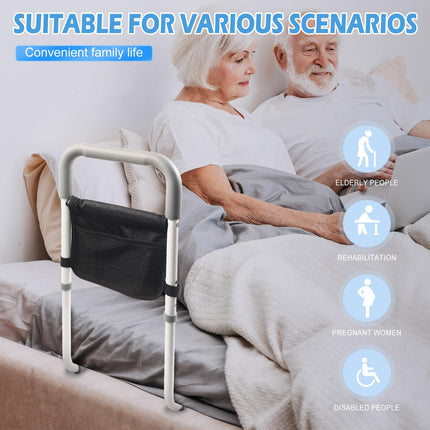 YedZen Bed Grab Rail, Height Adjustable Bed Railing with Storage Bag and Non-Slip Grab Bar, Bed Rail for Elderly People for Safety Seniors