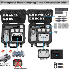 LEKUFEE Waterproof Hard Case for DJI Air 2S (DJI RC)/Mavic Air 2 Combo(DJI RC-N1) and Accessories (Case Only)