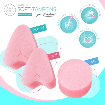 JOYDIVISION Soft Tampons Regular I 50 Count I Stringless Tampons for Sports, Swimming &amp; Spa I Menstrual Sponges Ultra Soft I Easy Insertion &amp; Removal I Soft Tampon Without String