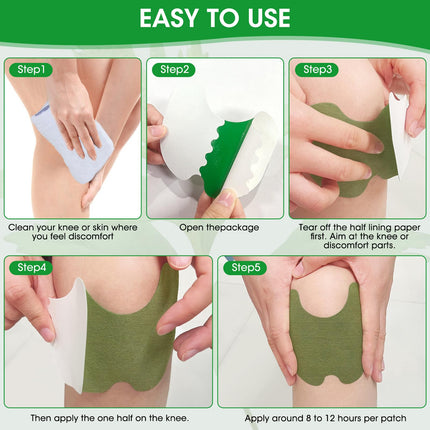 MQUPIN Knee Patch, 56 Pcs Heat Patch, Wormwood Patch for Knee, Back, Neck, Shoulder Inflammation