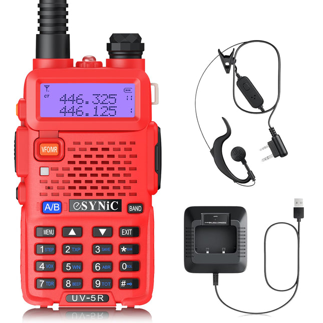 eSynic Professional Rechargeable UV5R Radio 128 Channels Walkie Talkie