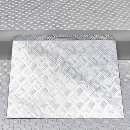 Datona Door Threshold Ramp Long - Aluminum, 15-20 cm Height, 60 cm Length, 73 cm Width, 300 kg Load Capacity, Silver