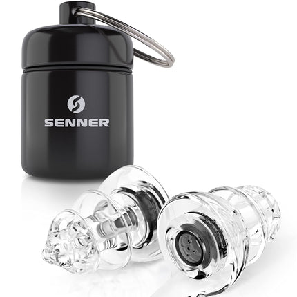 Senner ® MotoPro hearing protection - earplugs for motorcycles and motorsports, easy to wear and quiet, reduces wind noise, traffic remains audible, with aluminum container, reusable, noise protection earplugs