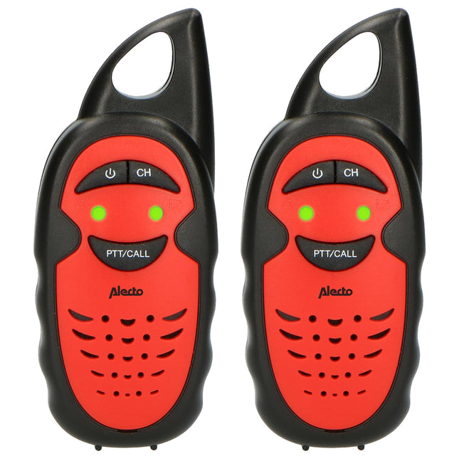 Alecto FR-05 - Walkie Talkie for Kids - 3-kilometer Range - 3 Channels - 2 Radios - Up to 35 Hours Standby - Red/Black