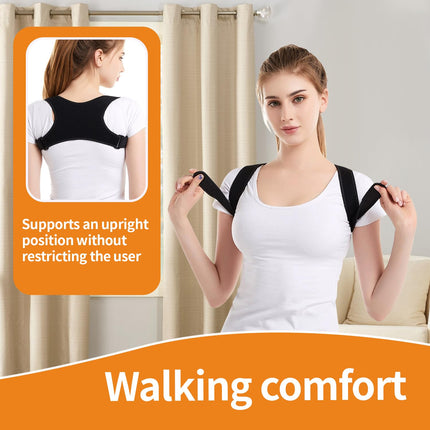 Posture Corrector Back Men Women, Back Support Belt Adjustable and Breathable Back Straightener Prevention of Pain Posture Corrector for Shoulder Strap Posture Correction (L-XL)