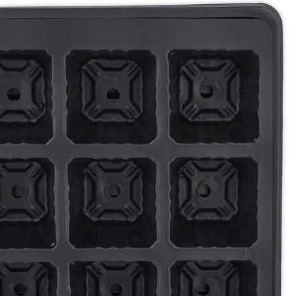 Relaxdays indoor greenhouse, set of 3, mini greenhouse for windowsill, 24 compartments each, growing tray with lid, black, plastic