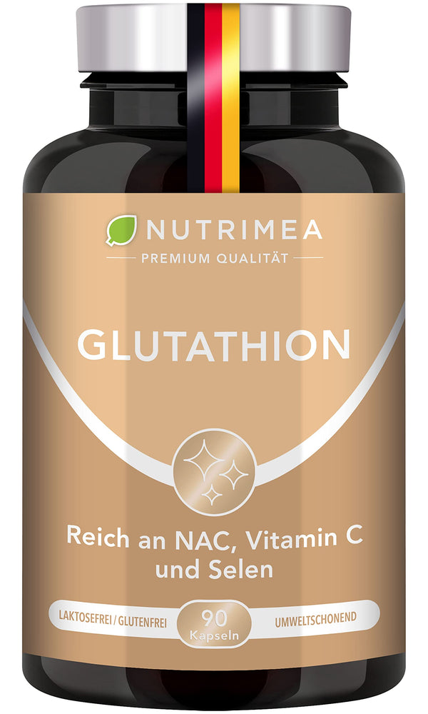 L-GLUTATHIONE reduced to 98% | Optimal formula with precursors + vitamin C | Tripeptide: Glutamic acid, cysteine, glycine | 90 capsules, vegan, high dosage