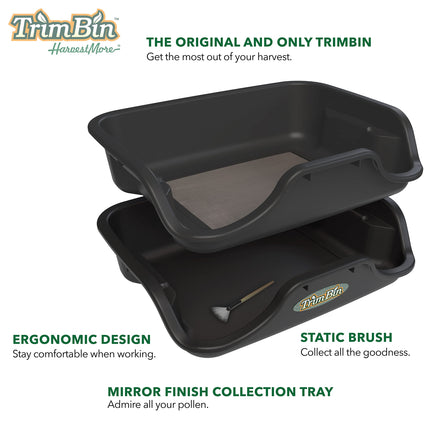 TrimBin – Black Trim Tray with Pollen Strainer, Kief Strainer, and Screen – 2 Laptop Trimmer Trays in 1 Pack – Premium Indoor Grow Accessories, Harvesting Equipment, and Hydroponic Supplies for Garden