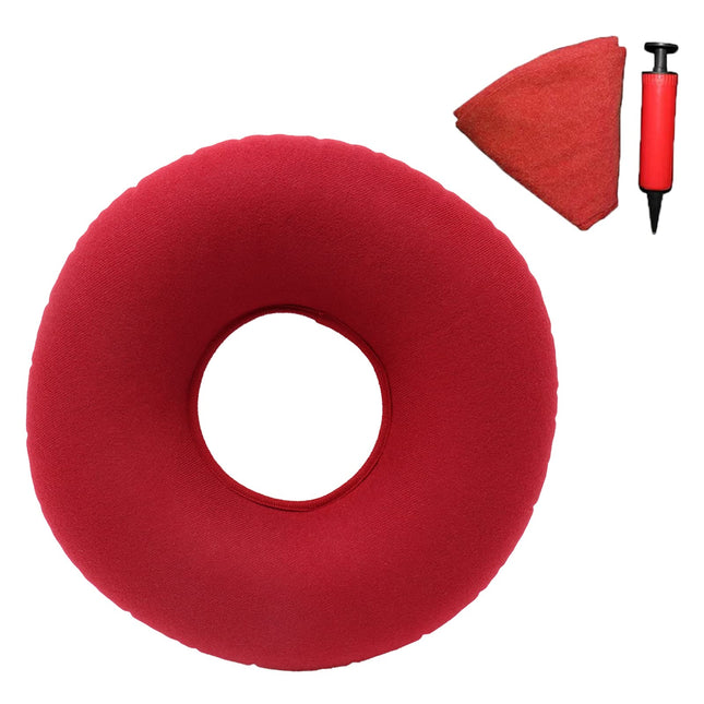 TUAKIMCE Inflatable Seat Cushion, Seat Cushion Orthopedic Ring Cushion Inflatable Hemorrhoids, Orthopedic Seat Cushion with Pump, Hardness Adjustable for Coccyx Decubitus Wheelchairs (Red)