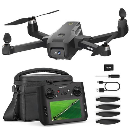 K600 GPS Drone with 4K Camera, Remote Control with UHD Screen, Wind-Resistant Foldable Drone with SD Card, Drone with Carrying Case, Auto Hovering for Adults and Beginners