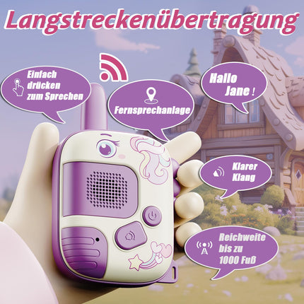 2PCS Walkie Talkies Children, Unicorn Gifts for Girls Toys from 3 4 5 6 Years Gifts Girls Outdoor Games for Children Walkie Talkie Children's Toys Christmas Gift Ideas Unicorn Toys