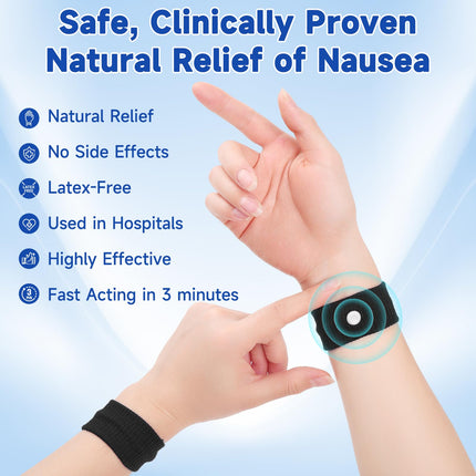 2 Pairs of Motion Sickness Relief Bracelets, Travel Acupressure Bracelets, Nausea, Morning Sickness Relief, Seasickness, Travel, Car Sickness