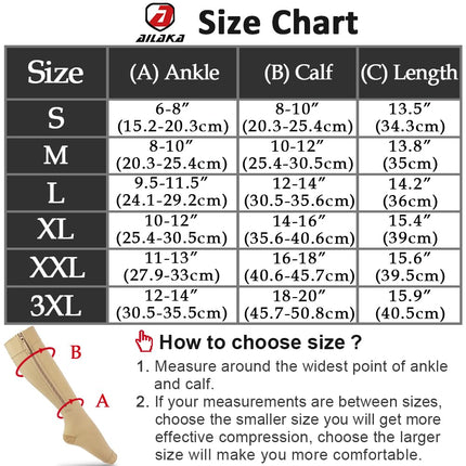 Ailaka Compression Stockings with Zipper, 15-20 mmHg Class 1 Compression Stockings for Women and Men, Open Toe Support Stockings for Varicose Veins, Edema, Recovery, Pregnancy