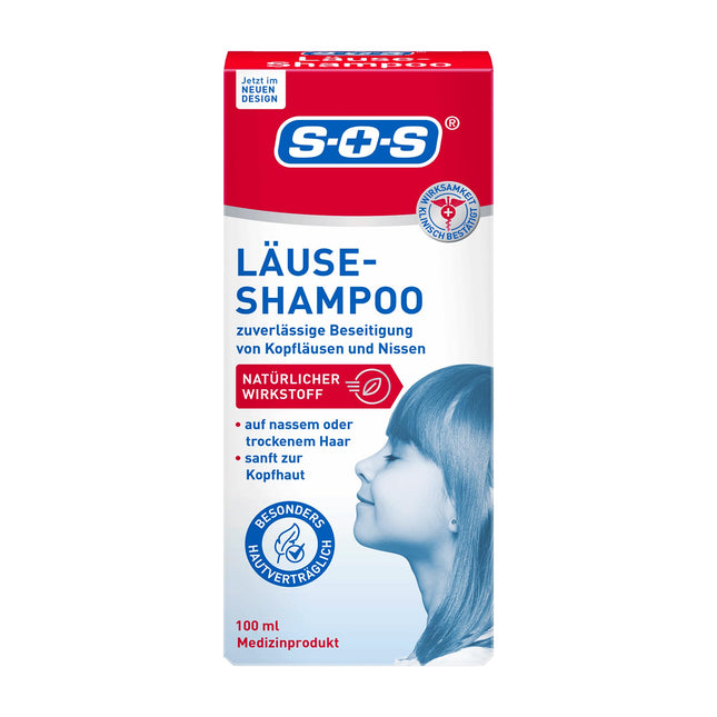 SOS Lice Shampoo | Elimination of nits and head lice | With natural active ingredients for children 3 years and older and adults | Lice treatment for hair | 1 x 100 ml ...