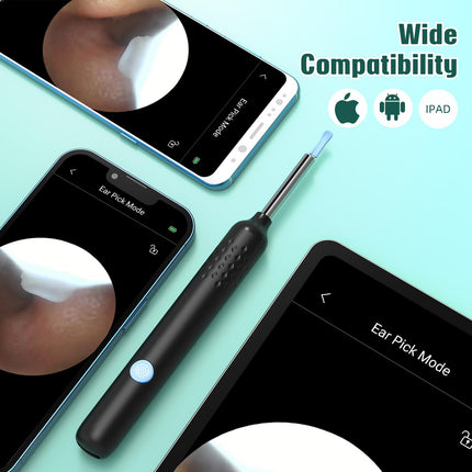 Earwax Remover Otoscope, LMECHN 1080P HD Otoscope, WiFi Ear Cleaner with Camera, Otoscope with 6 LEDs, IP67 Waterproof Otoscope Ear, for iPhone, Android, iPad, Black