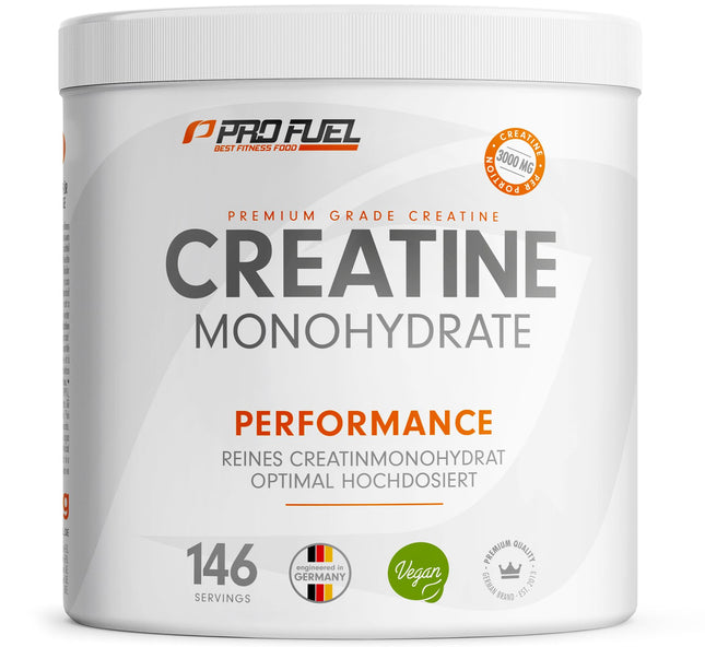 Creatine Monohydrate Powder 500g - Creatine monohydrate in micronized quality - optimally high dosage - pure without additives, 100% vegan - for 146 applications