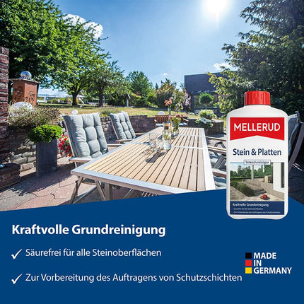 MELLERUD Stone &amp; Tile Intensive Cleaner | 1 x 1 l | Efficient cleaning agent | For all natural and artificial stone types | Marble, sandstone, limestone, and much more | Acid-free | Against dirt