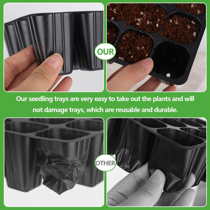 120 Cells Seedling Starter Trays Reusable, Mini Propagator, Greenhouse Growing Set, Growing Trays for Plants Indoor Greenhouse Plastic Germination Trays for Nursery, Growing