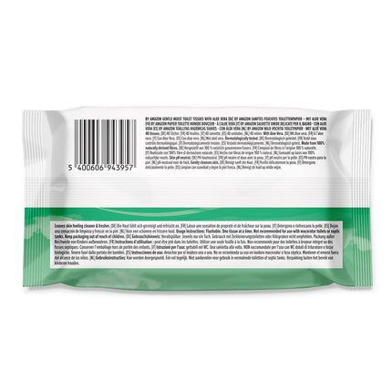 by Amazon Gentle Moist Toilet Paper with Aloe Vera, Flushable, 240 Count (6 Packs of 40 Sheets Each) (Formerly Presto Brand!)