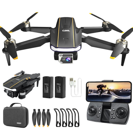 Rugged Brushless Motor Drone with Camera for Beginners, CHUBORY A68 WiFi FPV Quadcopter with 2K HD Camera, Auto Hover, 3D Flips, Headless Mode, Trajectory Flight, 2 Batteries
