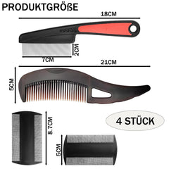 CONJURAIDE 4 Pack Lice Comb, Dandruff Comb, Flea Comb, Nits Comb, Dandruff Lice Comb, Pet Comb, Cat Comb, Dog Comb, Scab Comb, Adult Dandruff Comb for Humans, Cats, Dogs