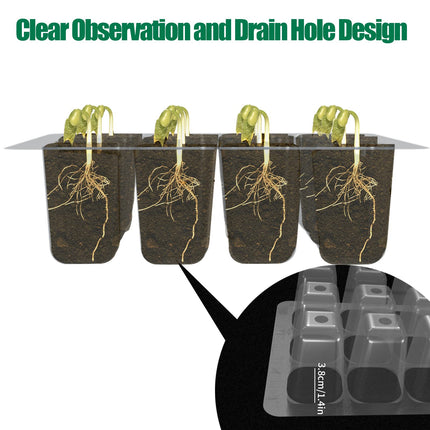 Indoor greenhouse cultivation box, 6 pieces 72 cells mini greenhouse cultivation set, seedling starter trays greenhouse cultivation tray with lid and ventilation for seedling plant
