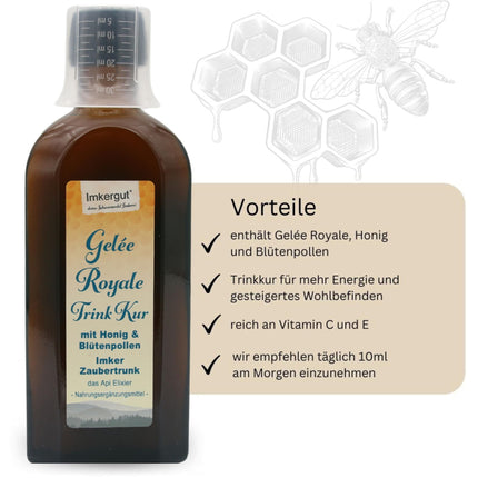 Imkergut Beekeeper's Magic Potion, Royal Jelly Drinking Cure, with Royal Jelly and Pollen, 250ml