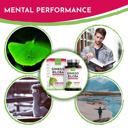Ginkgo Biloba 6000mg per tablet, 365 tablets - Best value for money + B-vitamin power complex, no additives, laboratory-tested, made in Austria, Vitamin B12 contributes to the reduction of fatigue