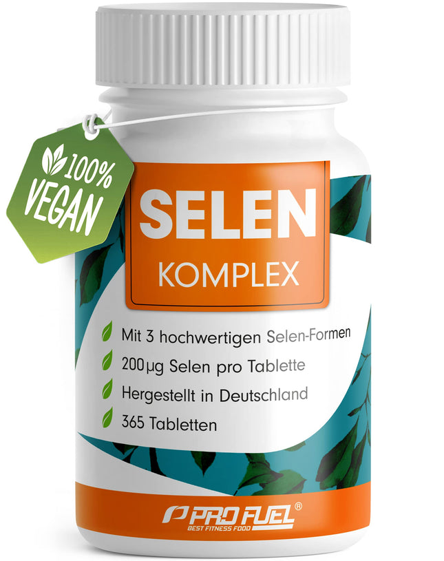Selenium high-dose 365x Selenium 200µg tablets - Selenium complex from 3 high-quality selenium sources: Selenium yeast, Selenomethionine &amp; Sodium selenite, without unwanted additives, 100% vegan