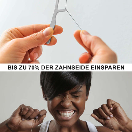 GEORDINARY Stainless Steel Dental Floss Holder - Environmentally friendly, plastic-free holder for dental floss - 100% stainless steel dental floss stick, sustainable and BPA-free