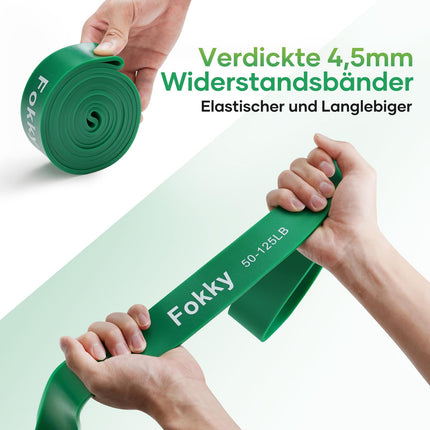 Fokky Fitness Bands Resistance Bands with 5 Levels, Resistance Bands with Door Anchor, 2*Handles, Exercise Instructions &amp; Carrying Bag, Gymnastic Band Pull-Up Band Fitness Band for Muscle Building, Yoga, Pilates Set of 5