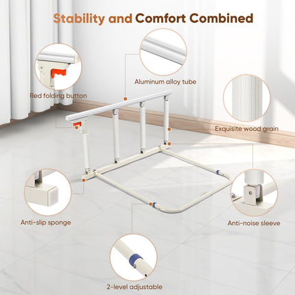 Brolteja Bed Rail for Adults, Folding Safety Gate for Elderly, Safety Bed Rail, Fall Protection, for Elderly People with Disabilities (92 x 45 cm)