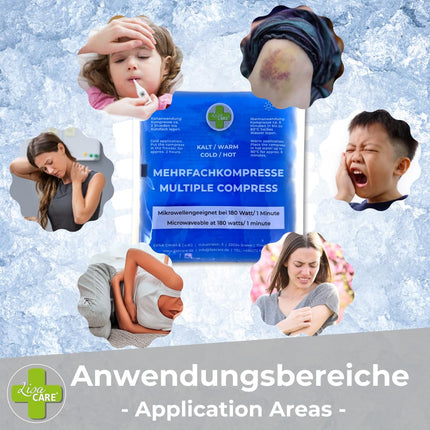 LisaCare Gel Cooling Pads - 3 Sizes Cooling Gel Pad - Cooling Gel Pad Set - Cold &amp; Warm Compress for Children &amp; Adults - Acute Treatment of Pain and Fever - Microwave Safe (Set)